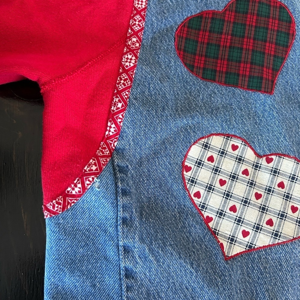 Upcycled Handmade Denim Jacket Wrangler x Jerzees Women's XL Patchwork Dog - Picture 12 of 13